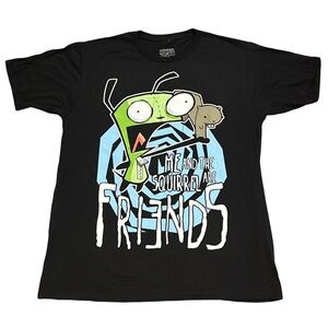 NICKELODEON INVADER ZIM "squirrel friends" unisex graphic tee, size large.